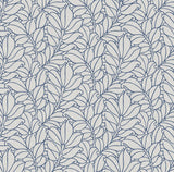 A-Street Prints Coraline Blue Leaf Wallpaper
