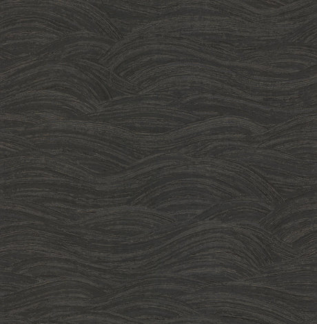 A-Street Prints Leith Black Zen Waves Wallpaper