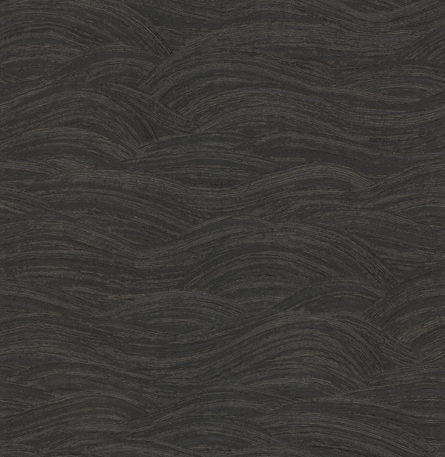 A-Street Prints Leith Black Zen Waves Wallpaper