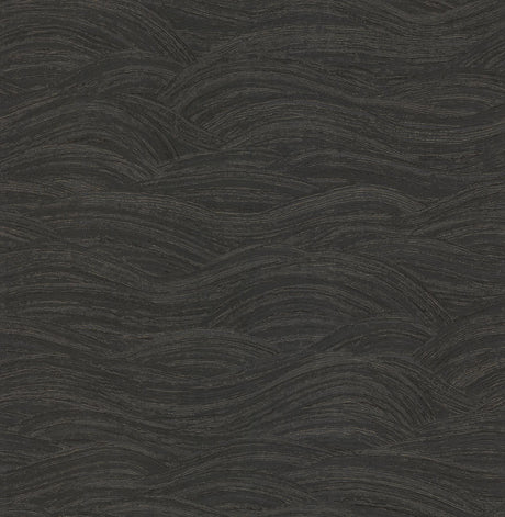 A-Street Prints Leith Zen Waves Black Wallpaper