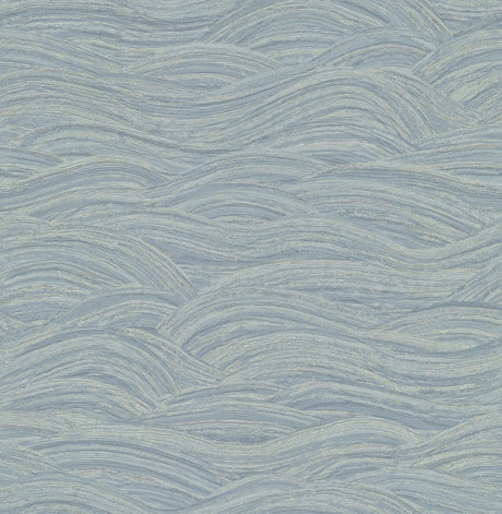 A-Street Prints Leith Zen Waves Blue Wallpaper
