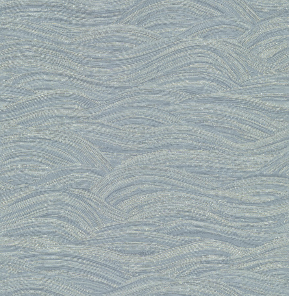 A-Street Prints Leith Zen Waves Blue Wallpaper