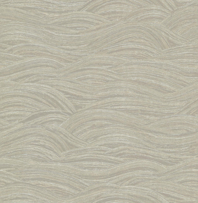 A-Street Prints Leith Taupe Zen Waves Wallpaper