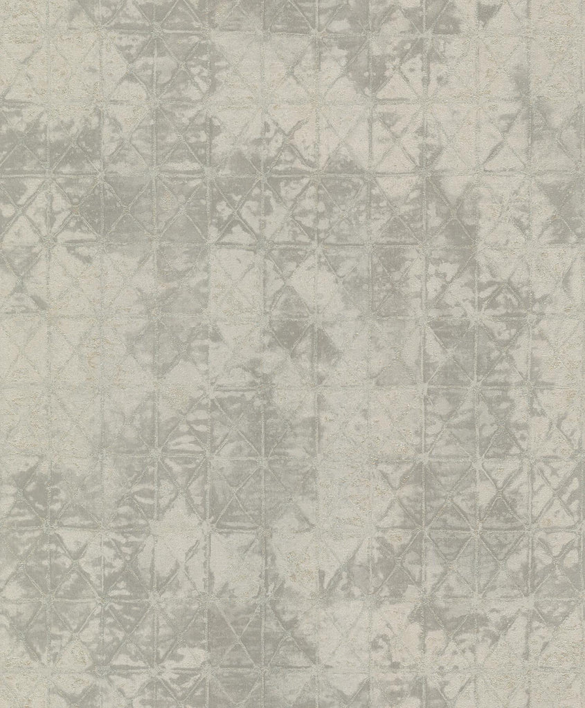 A-Street Prints Odell Antique Tiles Silver Wallpaper