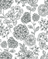 A-Street Prints Ada Black Floral Wallpaper