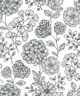 A-Street Prints Ada Floral Black Wallpaper