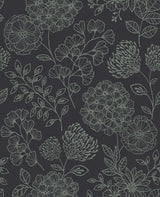 A-Street Prints Ada Floral Charcoal Wallpaper