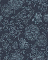 A-Street Prints Ada Indigo Floral Wallpaper