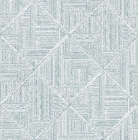 A-Street Prints Cade Teal Geometric Wallpaper