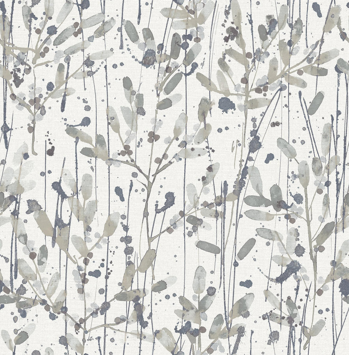 A-Street Prints Leandra Grey Floral Trail Wallpaper