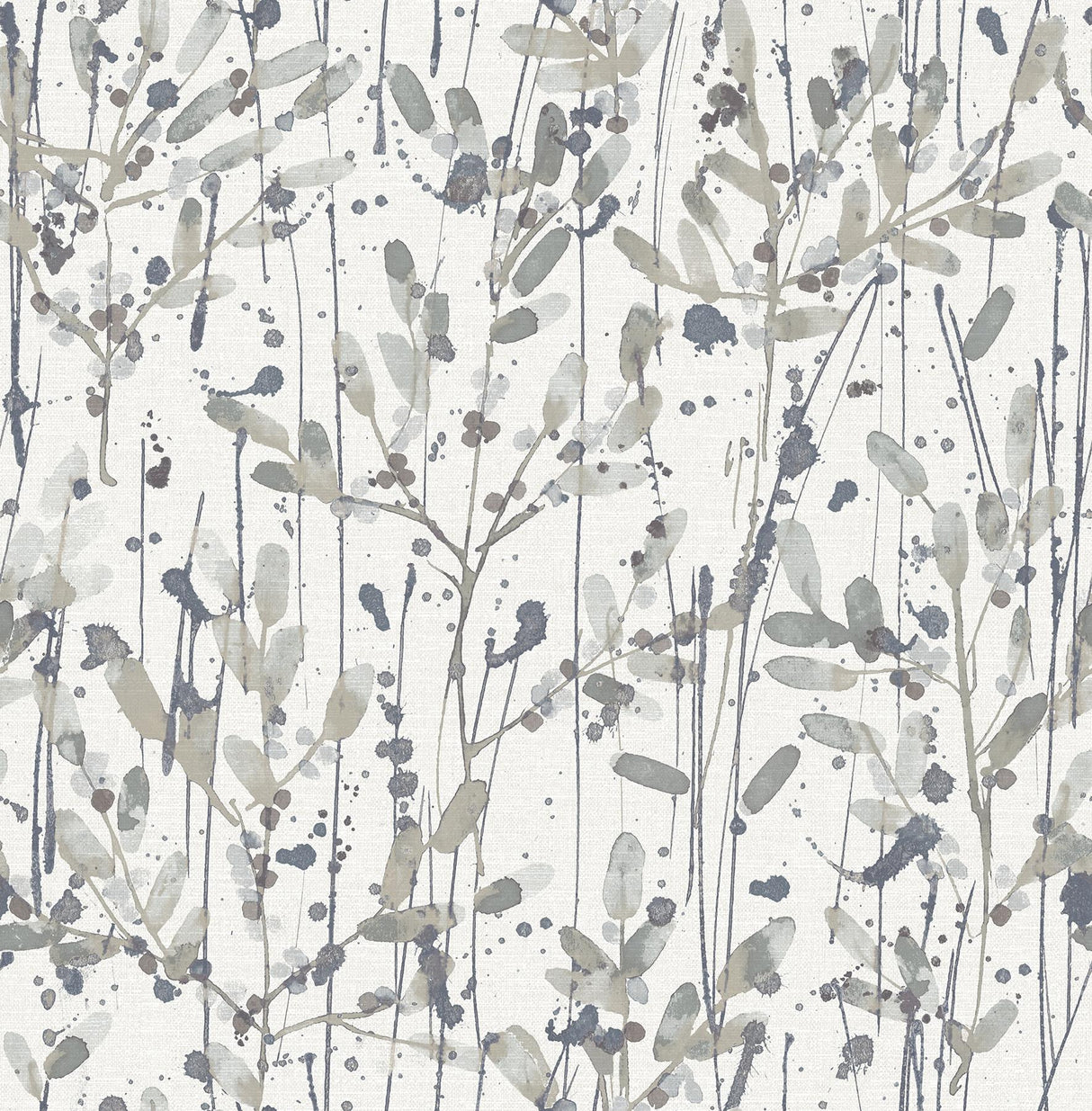 A-Street Prints Leandra Floral Trail Grey Wallpaper