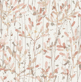 A-Street Prints Leandra Coral Floral Trail Wallpaper