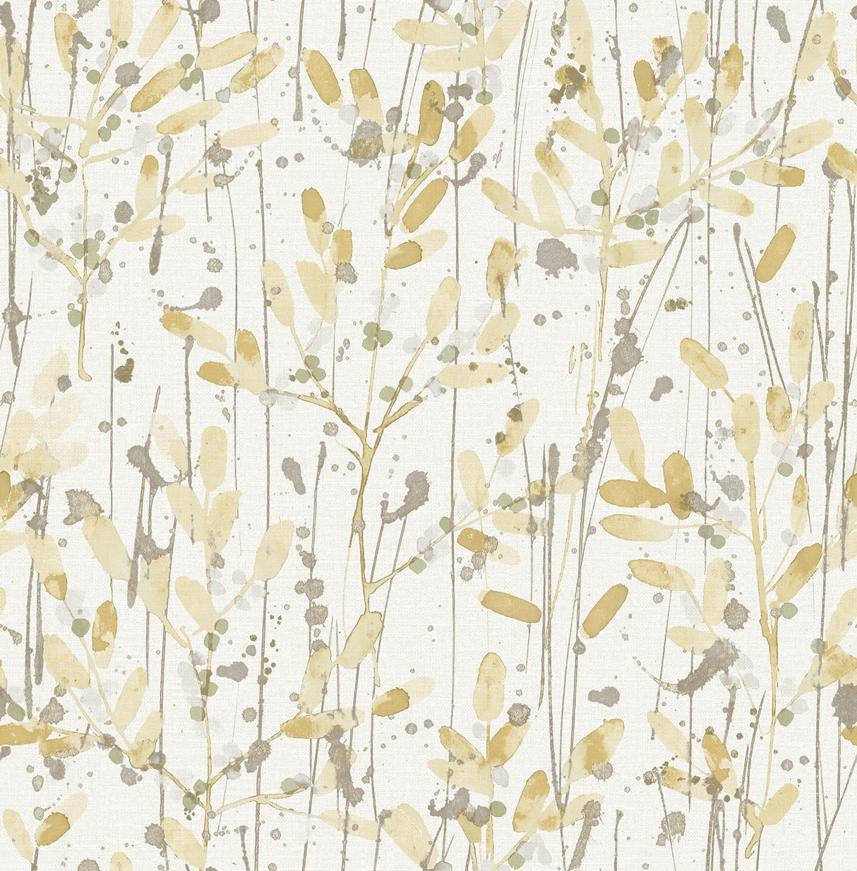 A-Street Prints Leandra Floral Trail Yellow Wallpaper