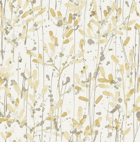 A-Street Prints Leandra Floral Trail Yellow Wallpaper