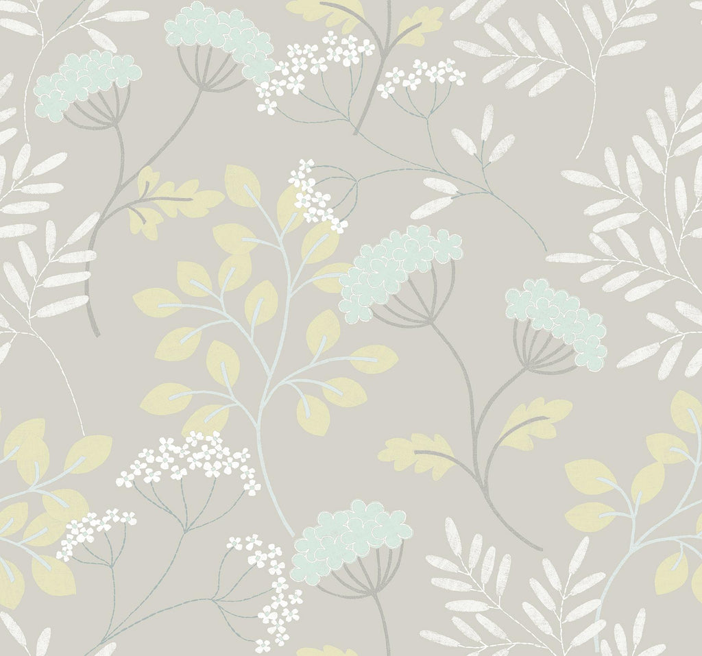 A-Street Prints Sorrel Botanical Light Grey Wallpaper