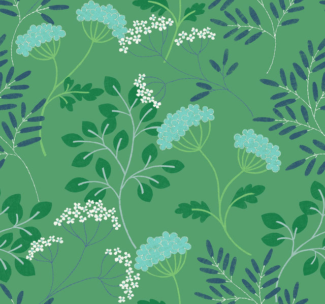 A-Street Prints Sorrel Green Botanical Wallpaper