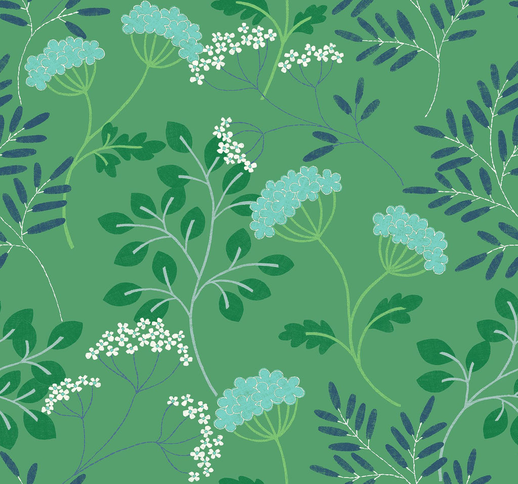A-Street Prints Sorrel Botanical Green Wallpaper