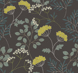 A-Street Prints Sorrel Botanical Black Wallpaper