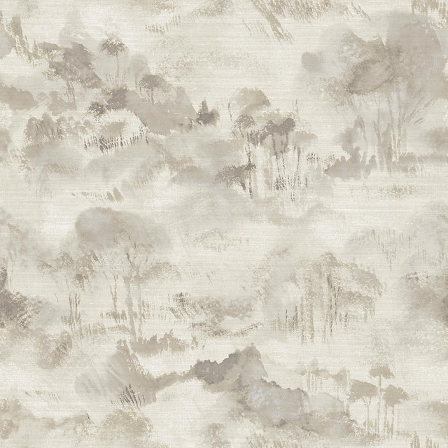 A-Street Prints Nara Taupe Toile Wallpaper