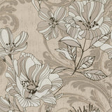 A-Street Prints Selene Gold Mucha Floral Wallpaper