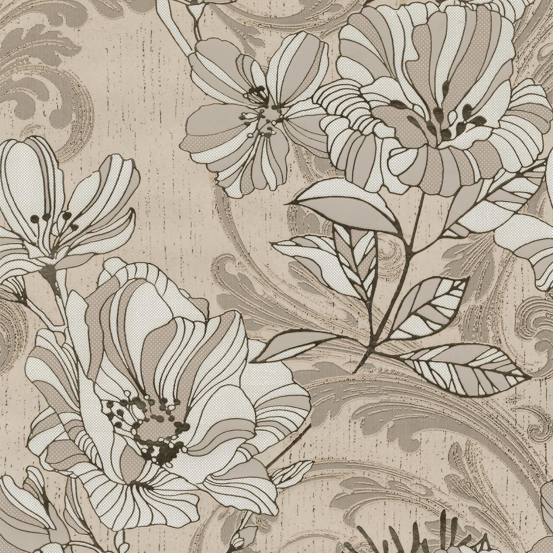 AStreet Prints Selene Gold Mucha Floral Wallpaper DecoratorsBest