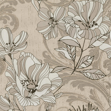 A-Street Prints Selene Mucha Floral Gold Wallpaper
