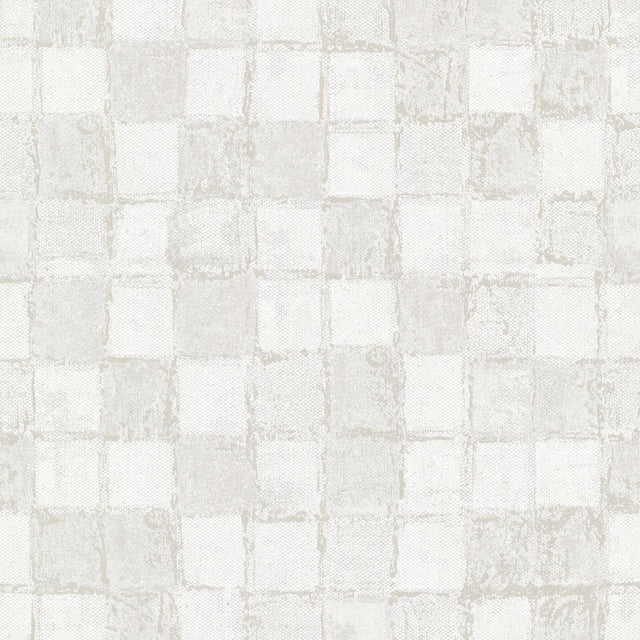 A-Street Prints Varak Platinum Checkerboard Wallpaper