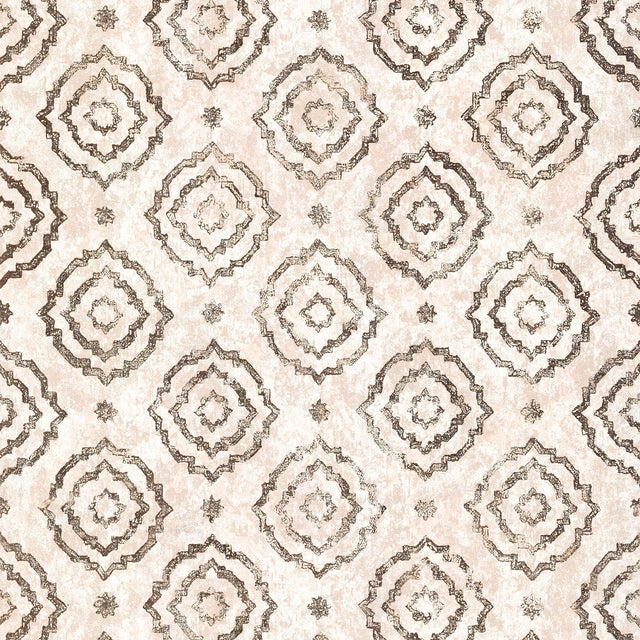 A-Street Prints Uma Rose Gold Star Medallion Wallpaper