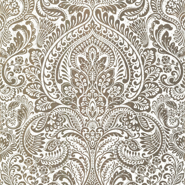 A-Street Prints Artemis Gold Floral Damask Wallpaper