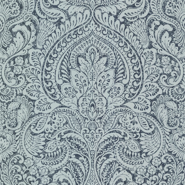 A-Street Prints Artemis Sapphire Floral Damask Wallpaper
