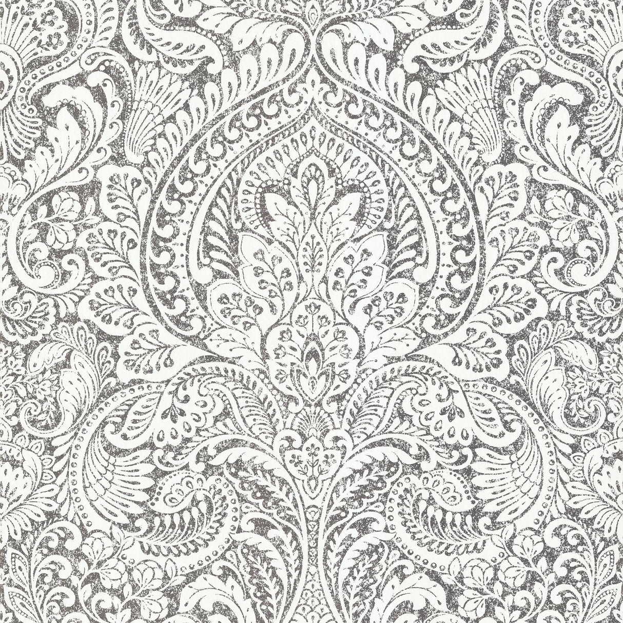 A-Street Prints Artemis Platinum Floral Damask Wallpaper