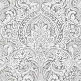 A-Street Prints Artemis Platinum Floral Damask Wallpaper