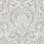 A-Street Prints Artemis Platinum Floral Damask Wallpaper
