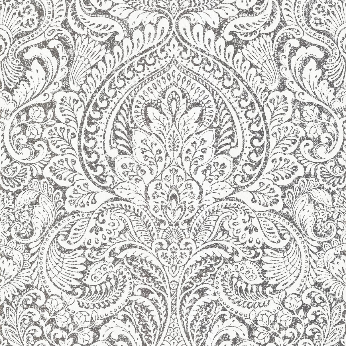 A-Street Prints Artemis Floral Damask Platinum Wallpaper
