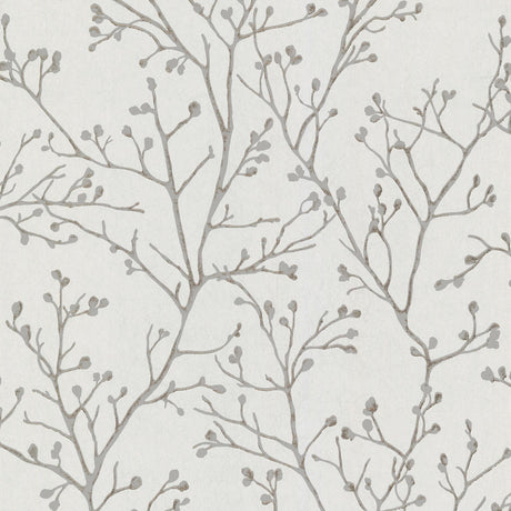 A-Street Prints Koura Silver Budding Branches Wallpaper