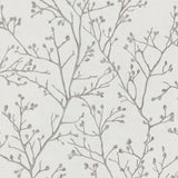 A-Street Prints Koura Budding Branches Silver Wallpaper