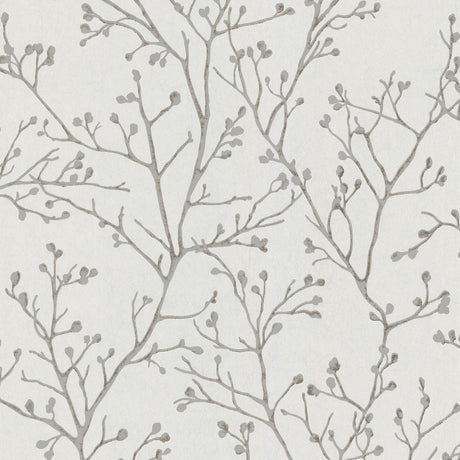 A-Street Prints Koura Budding Branches Silver Wallpaper