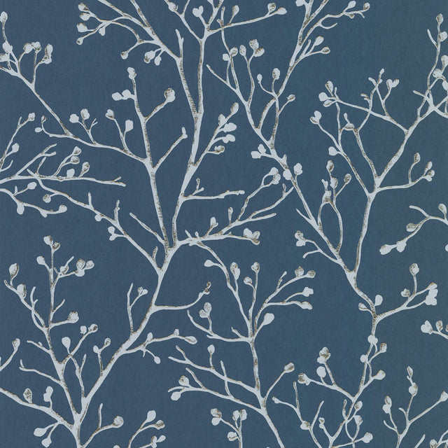 A-Street Prints Koura Sapphire Budding Branches Wallpaper