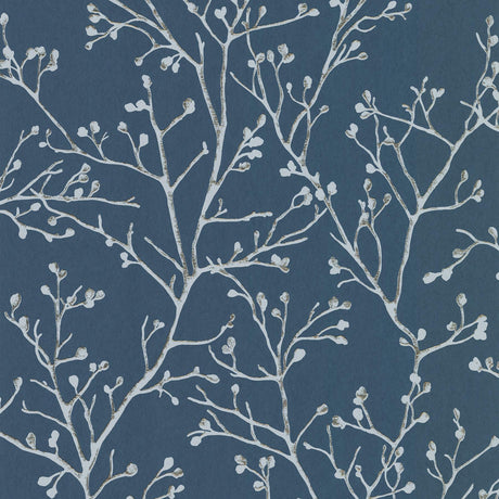 A-Street Prints Koura Budding Branches Sapphire Wallpaper