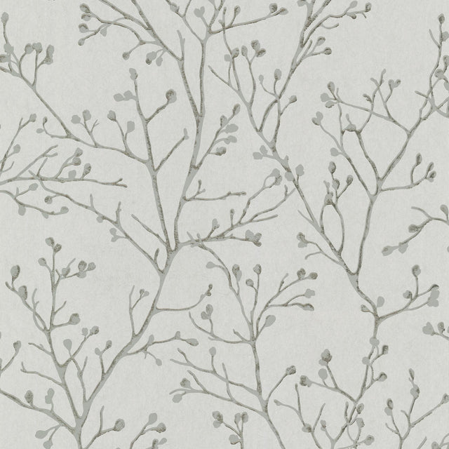 A-Street Prints Koura Platinum Budding Branches Wallpaper
