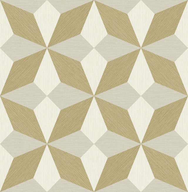 Brewster Home Fashions Valiant Gold Faux Grasscloth Mosaic Wallpaper
