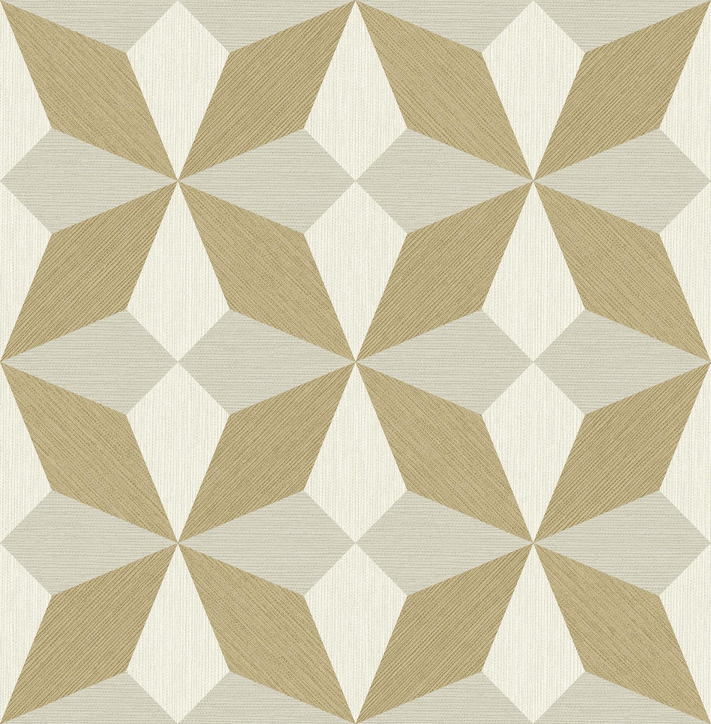 Brewster Home Fashions Valiant Faux Grasscloth Mosaic Gold Wallpaper