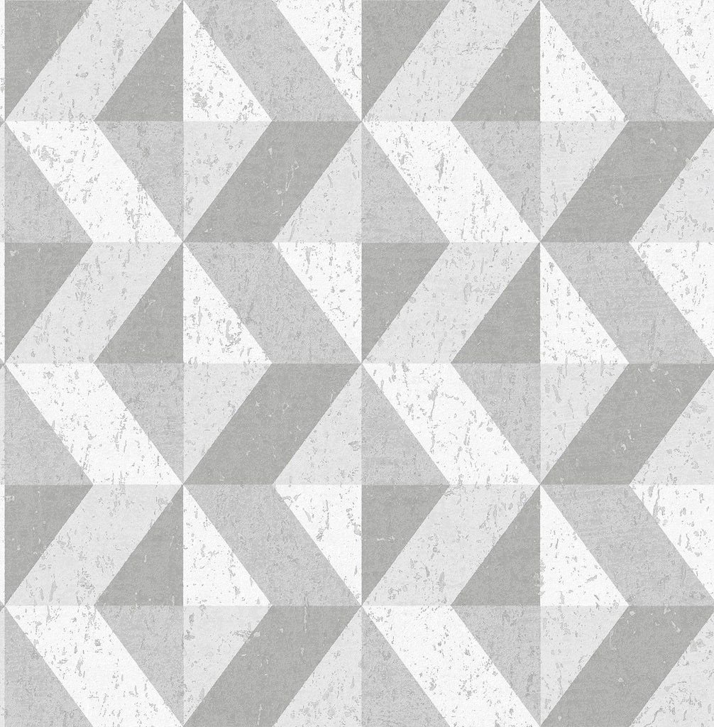 Brewster Home Fashions Cerium Concrete Geometric Grey Wallpaper