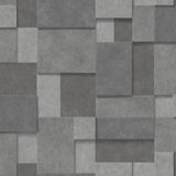 Brewster Home Fashions Duchamp Dark Grey Patchwork Metallic Wallpaper