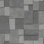 Brewster Home Fashions Duchamp Dark Grey Patchwork Metallic Wallpaper