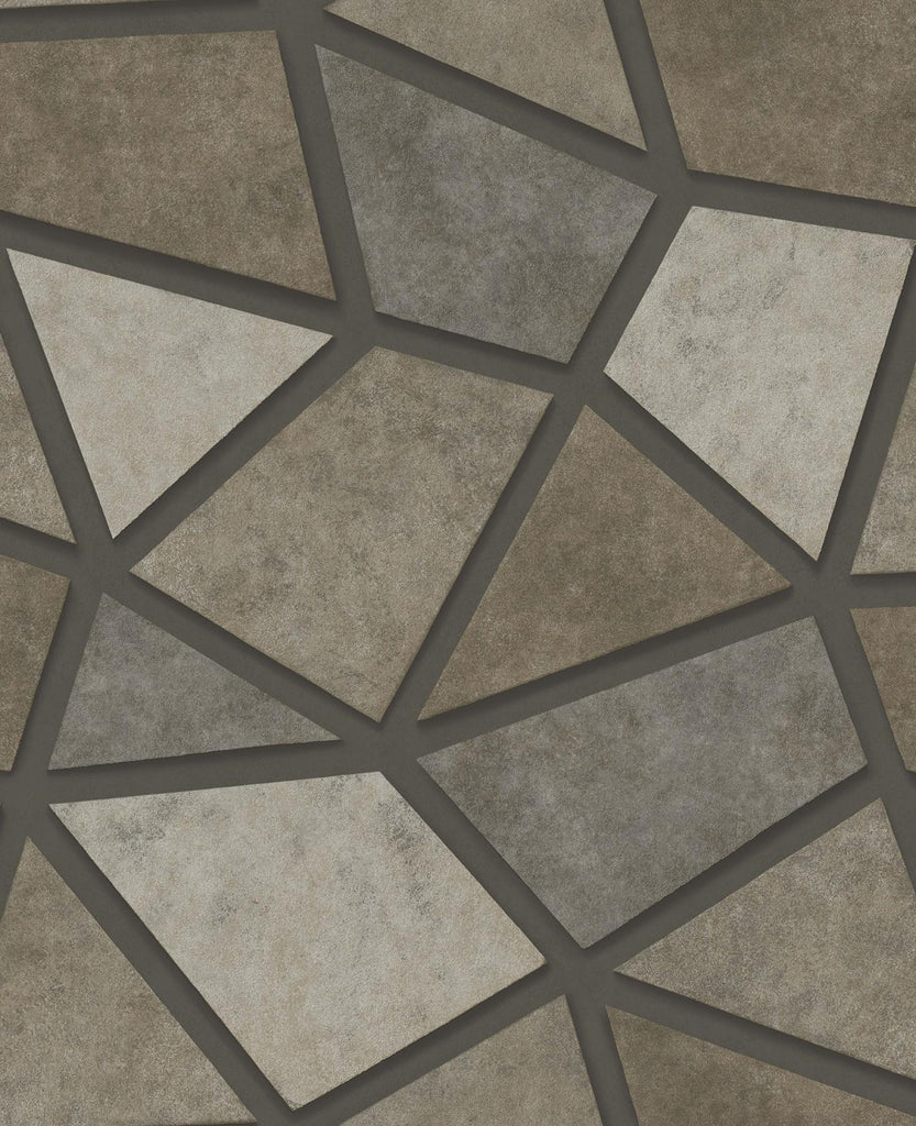 Brewster Home Fashions Coty Geometric Patchwork Stone Wallpaper