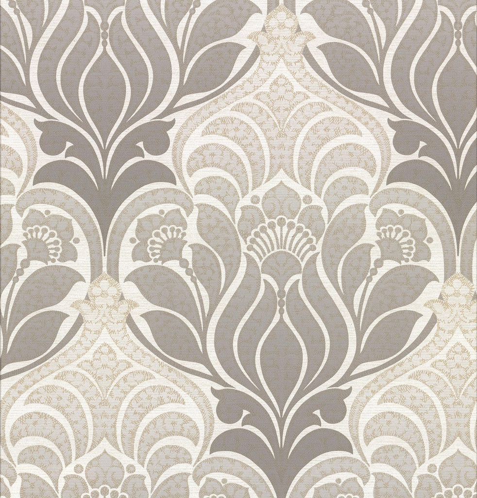 Brewster Home Fashions Twill Damask Charcoal Wallpaper