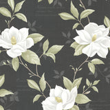 Brewster Home Fashions Cressida Magnolia Trail Black Wallpaper