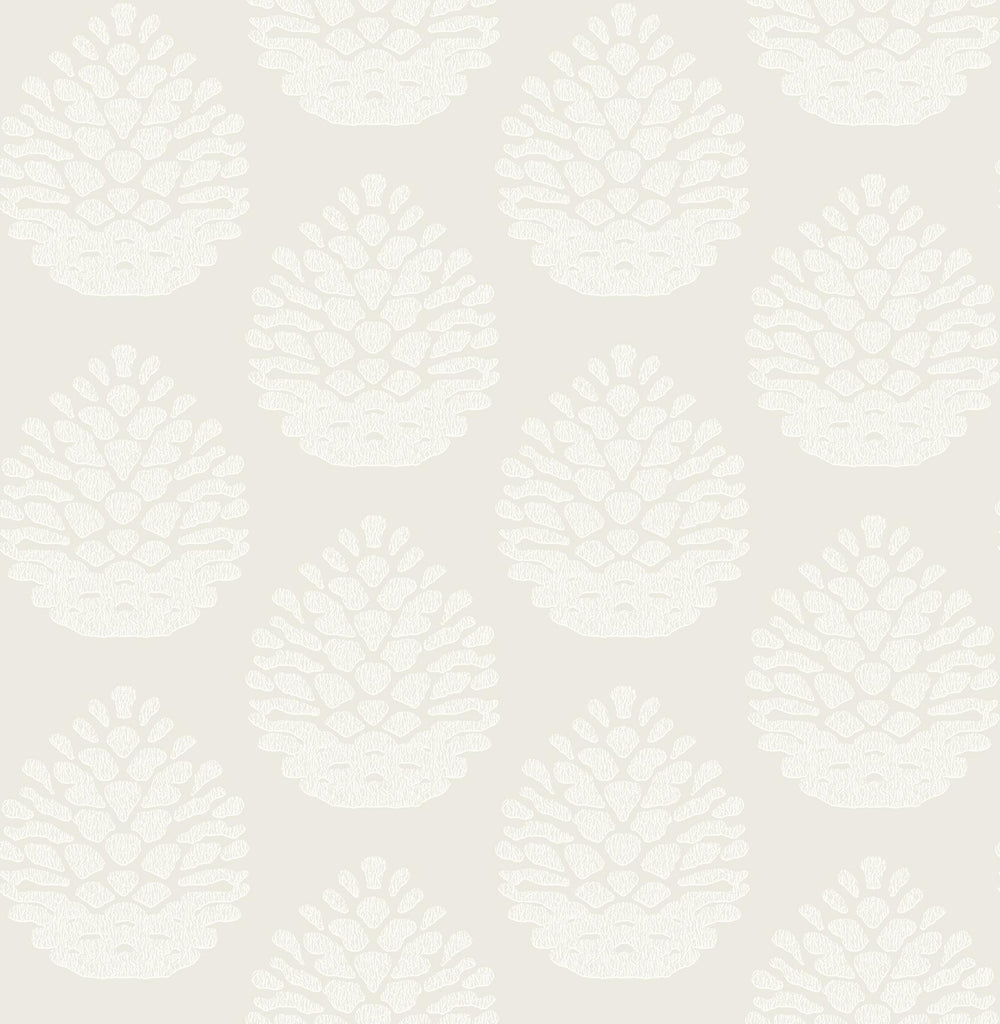Brewster Home Fashions Totem Pinecone Eggshell Wallpaper