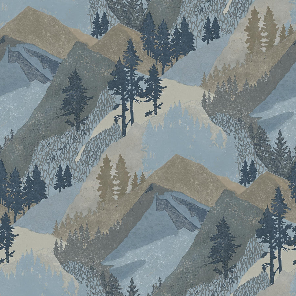 Brewster Home Fashions Range Blue Mountains Wallpaper
